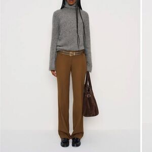 Reformation Claire Ultra Low Rise Pant Brown - Size 6